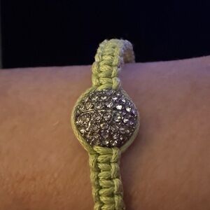 Green Braided Adjustable Bracelet with Crystal Accent🤩SEE OFFER IN DESCRIPTION🤩